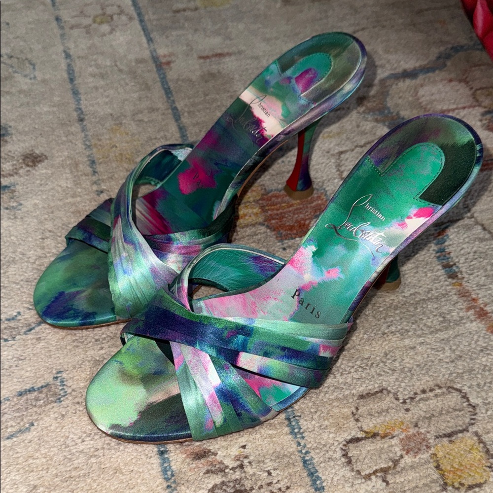 Christian Louboutin Nicol Is Back 85mm crepe satin mules
